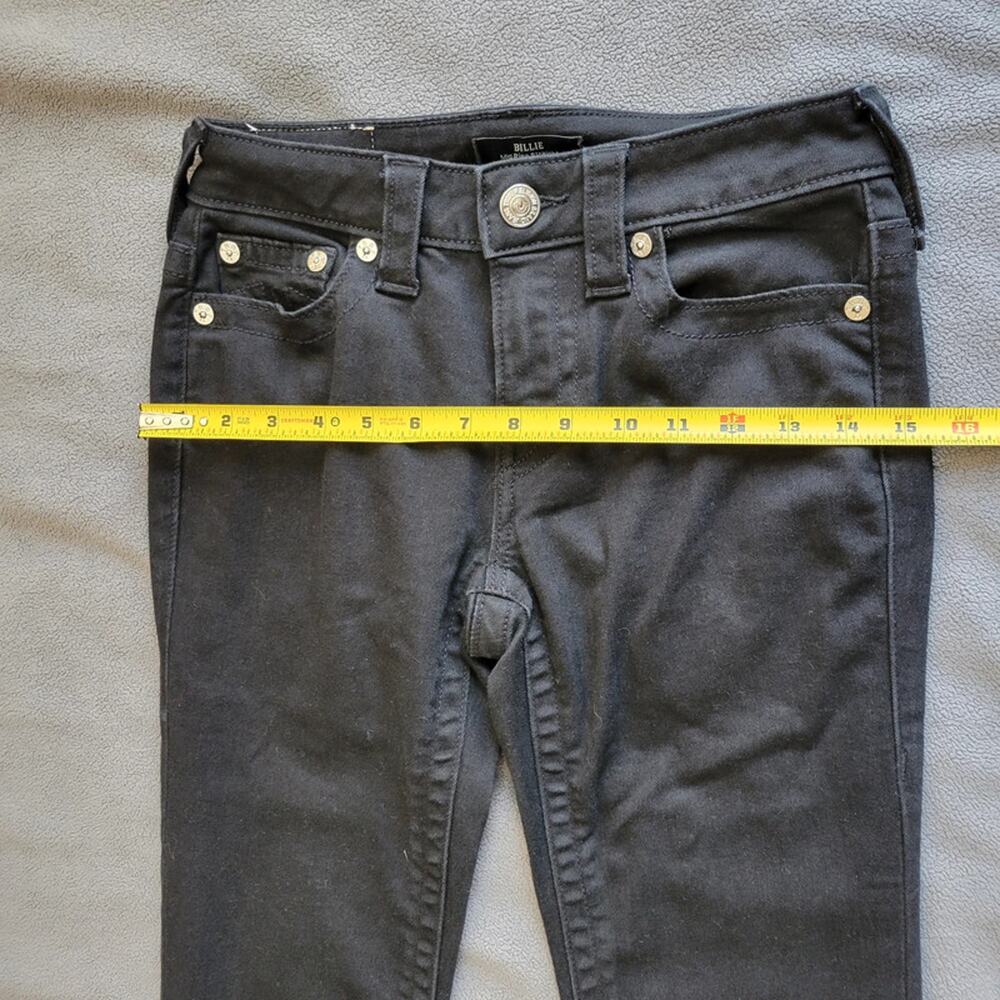 True Religion Billie Jeans Womens 25 Mid Rise Black Straight Leg Jeans - Picture 3 of 12